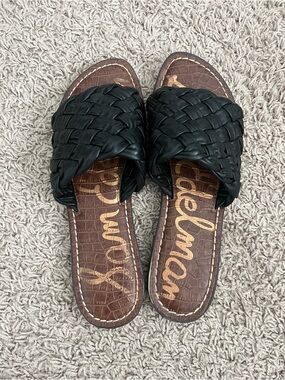 Sam Edelman Griffin slide sandals in black leather
